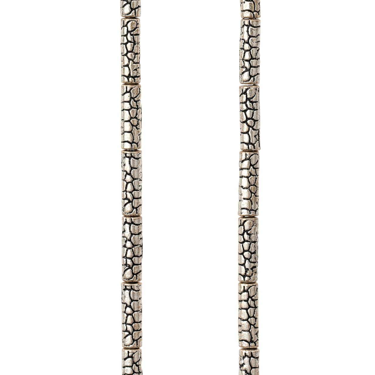 Silver Metal Bump Tube Beads, 10mm by Bead Landing™